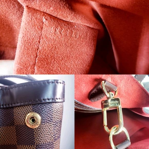 Very Good! LOUIS VUITTON Damier Hampstead MM Med - Picture 4 of 16